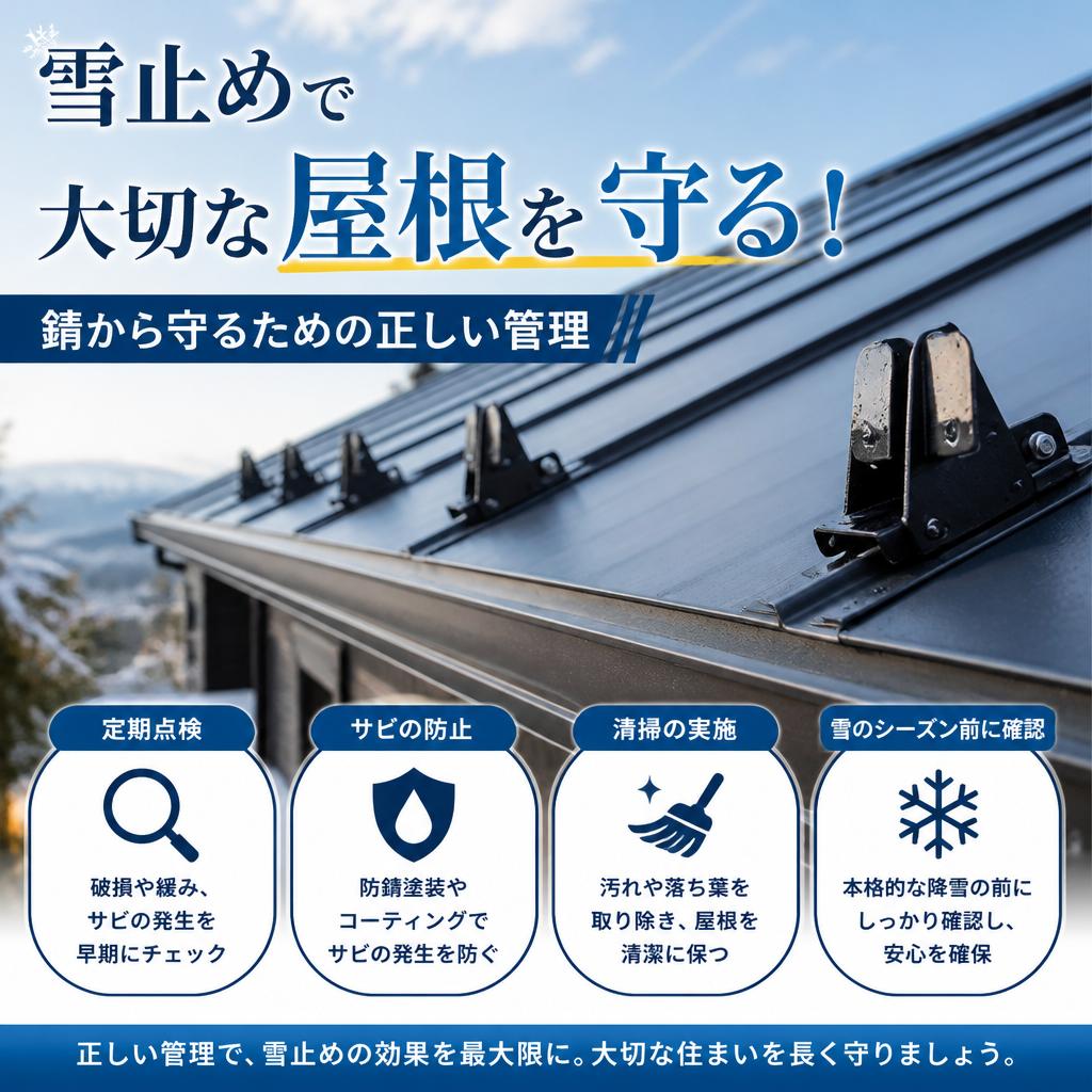 雪止めで大切な屋根を守る！錆から守るための正しい管理